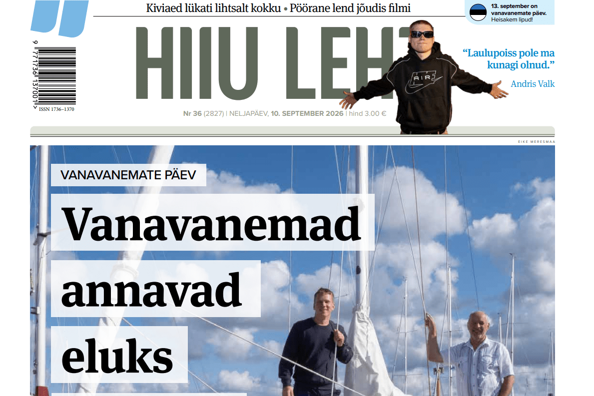 Hiiu Leht 10. septembril Juhtkiri | Rääkigem inimestega Arvamus | Kes küll aitaks memme püsti? Arvamus | Kas kõik väärtuslik peab olema kaitse all? Tänavaküsitl